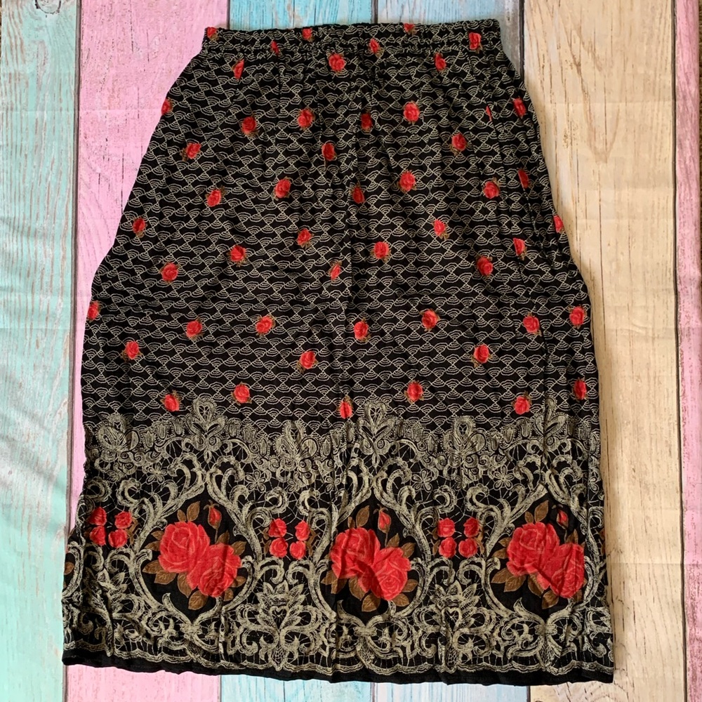 Womens vintage Rescala two piece short sleeve button down midi skirt set - Picture 8 of 11